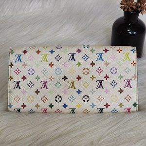 Louis Vuitton, Bags, Louis Vuitton Murakami Multicolor Portefeuille Sarah  Wallet